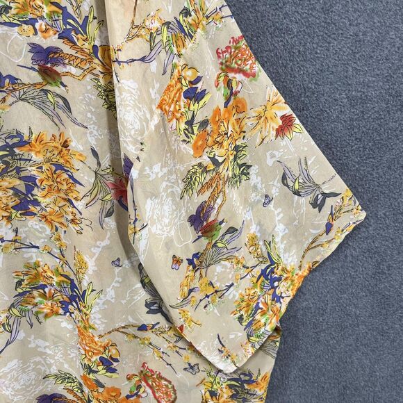 Bishop + Young Kimono Cardigan Womens Medium Large Beige Floral Fringe Sheer - Picture 15 of 16